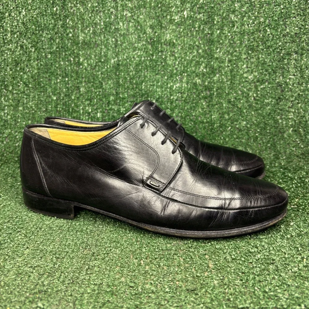 Bally Futani-00 Leather Lace Up Derby Oxford Dress Shoes Black Mens 10.5 E Wide
